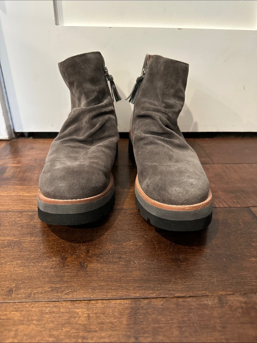 Women’s Suede Ankle Boots in Charcoal Gray